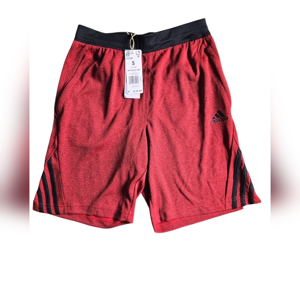 New Adidas Red/Orange and Black Athletic Shorts Lightweight Training Size S